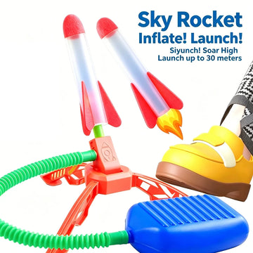 Kid Air Rocket Foot Pump Launcher Outdoor Air Pressed Pedal Soaring Rocket Toys Child Play Set Jump Sport Game Toys For Children