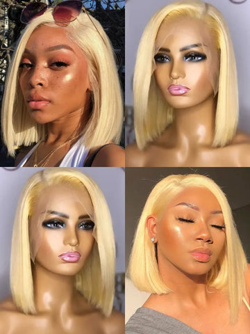13x4 13x6 613 HD Blonde Bob Hair Wig Human Hair Lace Frontal Wig Brazilian Straight Bob Wig Lace Front Human Hair Wigs For Women