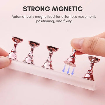 5Pcs Magnetic Crystal Nail Holder Stand False Nail Tip Practice Display Base For Salon DIY Manicure Nail Art Tool