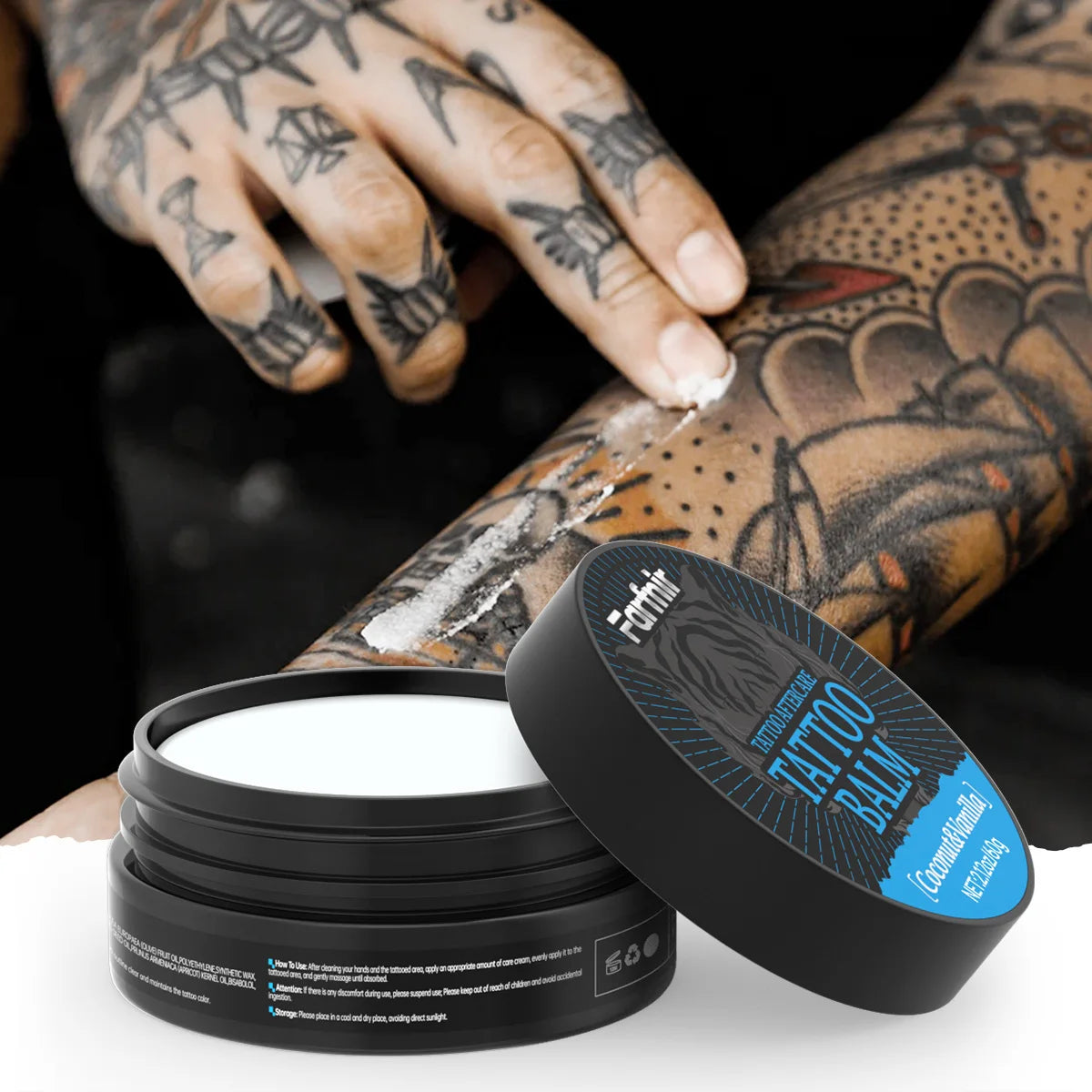 TATTOO BALM Cream Moisturizing Nourishing After Tattooing Brightens Lasting Color Fixation Enhances Protection Color, Ge