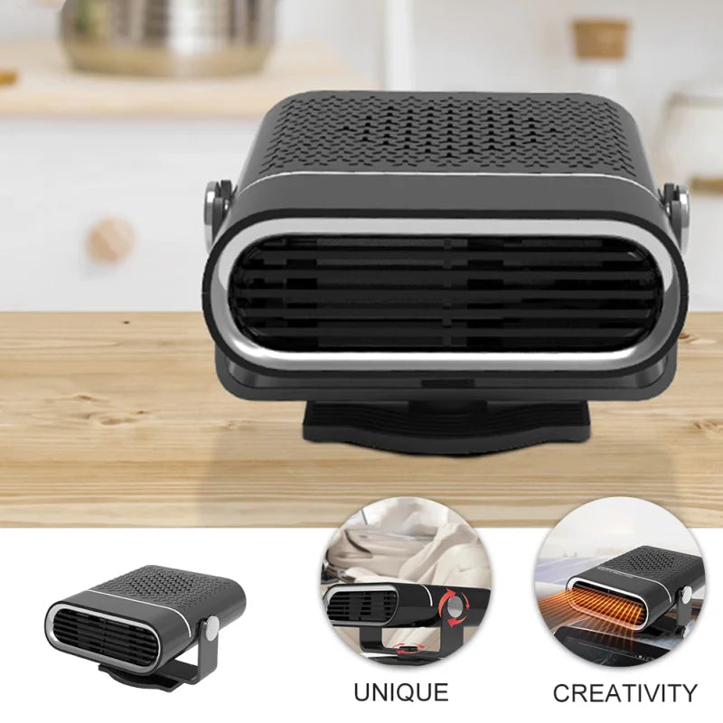 Car Electric Heater, Winter Multi-Mode Low-Noise 150-Watt Heating Fan Demister, Portable Glass Quick Demister, USB Fan