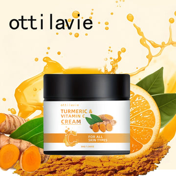Turmeric & Vitamin C Cream -Lightweight Nourishment for Face& Neck, Fast-Absorbing HydrationAll Skin Types