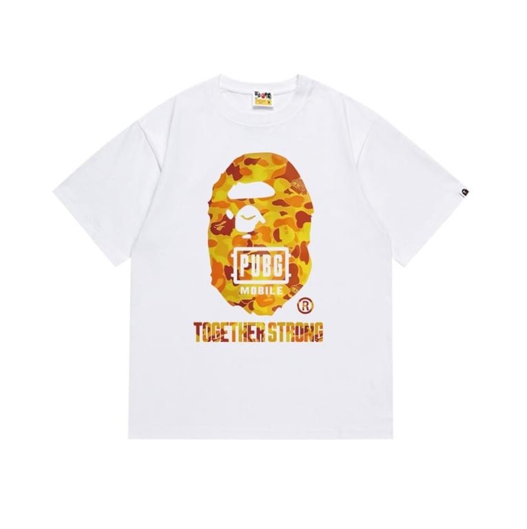 White BAPE x PUBG Mobile Collab T-Shirt