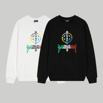 Balenciaga's new colorful letter print crewneck sweatshirt
