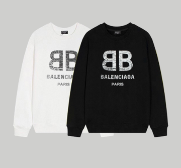 Balenciaga's new double B distressed letter print crewneck sweatshirt