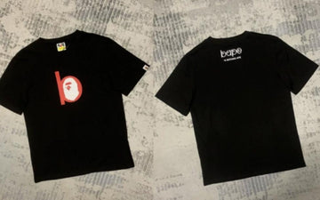 Black BAPE "b" Logo Ape Head T-Shirt (Front & Back)