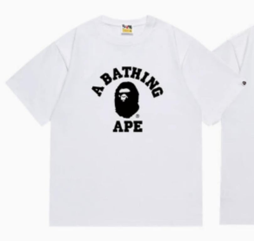 White BAPE T-Shirt with "A BATHING APE" College Logo