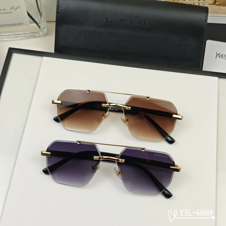 Saint Laurent Gold-Tone Navigator Sunglasses