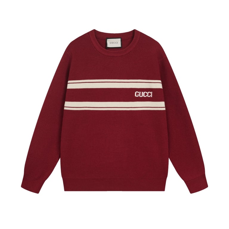 Gucci logo jacquard knit long-sleeved crew neck sweater
