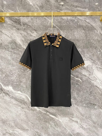 Louis Vuitton Slim Fit M-XXXL 2026 Spring/Summer Newest Jacquard Neckline PLO Short Sleeve