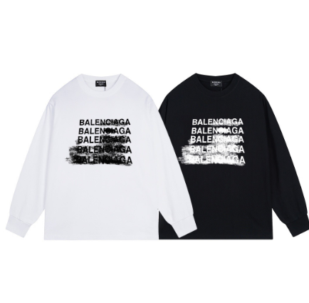 Balenciaga long-sleeved shirt with blurred graffiti letter print.