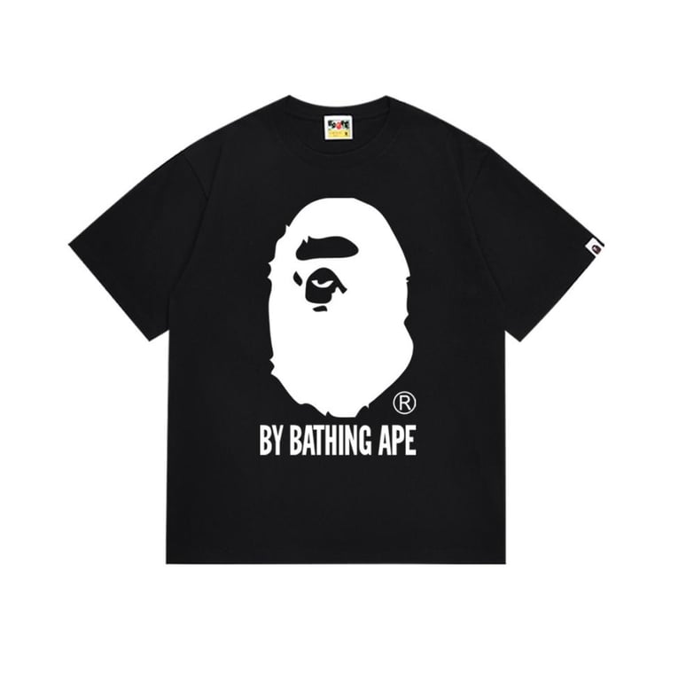 Black BAPE T-Shirt with White "BY BATHING APE" Logo