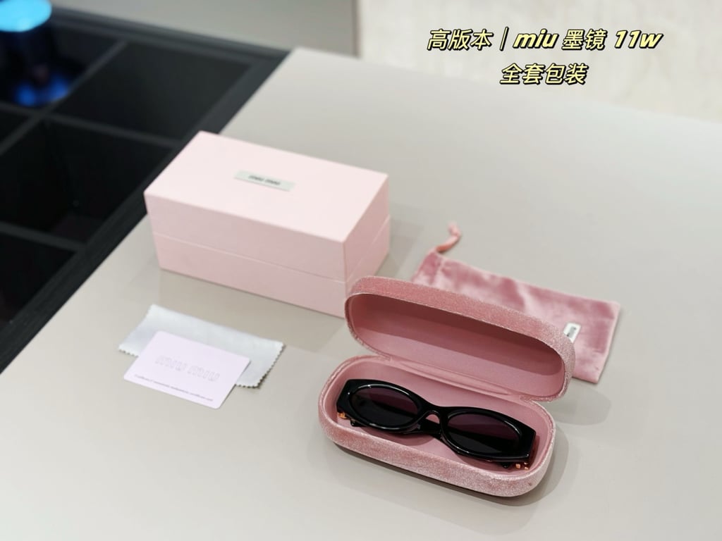 Miu Miu 11W Black Cat-Eye Sunglasses