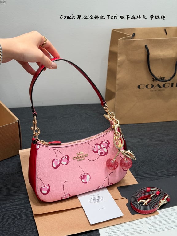 Teri Shoulder Bag with Pink Cherry Print