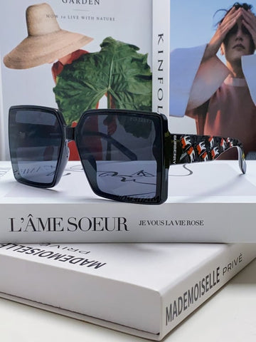 Burberry Oversized Square Sunglasses with Horseferry Print Temples