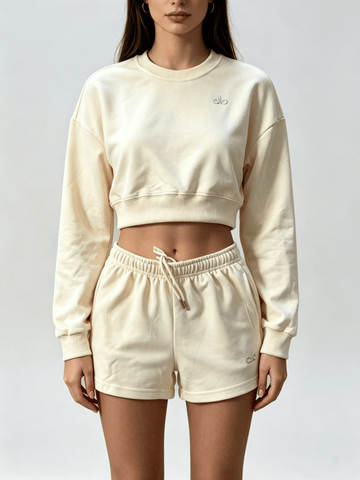 Women's ALO Short Crew Neck Suit (Apricot)