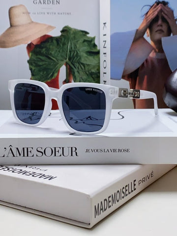 LV White Square Sunglasses