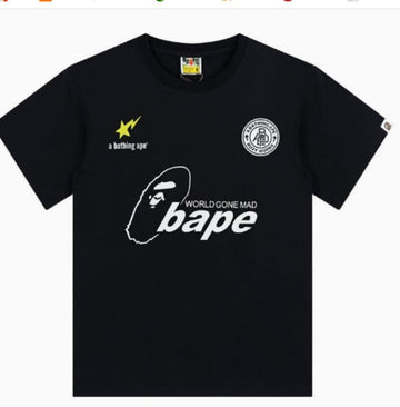 Black BAPE "World Gone Mad" Multi-Logo T-Shirt