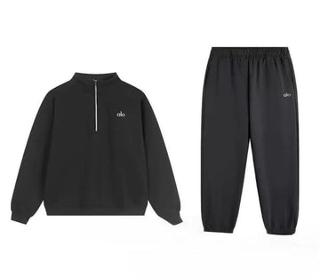 ALO Dark Gray Half-Zip Jogger Suit