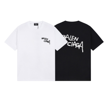 2025🆕 Balenciaga Metallic Tape Logo Print Short-Sleeve T-Shirt