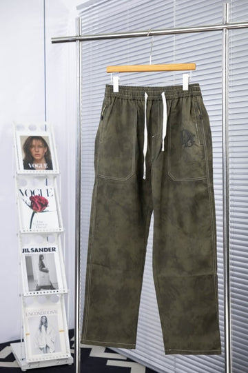 Dior Green Camouflage Logo Contrast-Stitch Cargo Pants