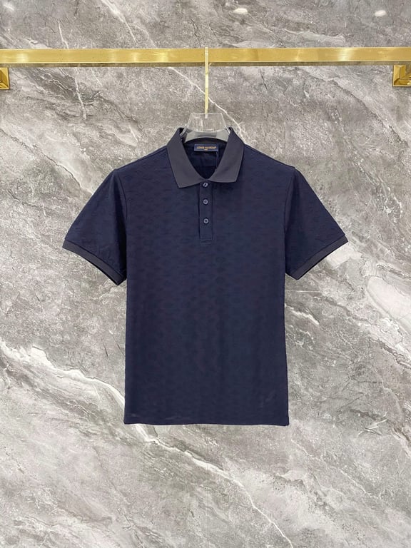 Louis Vuitton Slim Fit M-XXXL 2026 Spring/Summer Newest Jacquard Neckline PLO Short Sleeve