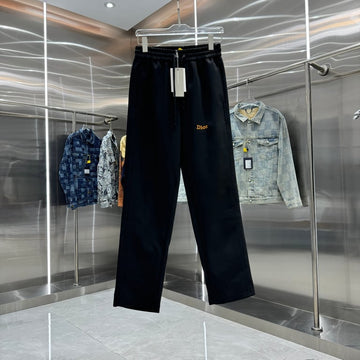 Dior Black Logo-Embroidered Straight-Leg Sweatpants