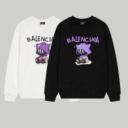 Balenciaga New Cartoon Print Crew Neck Sweatshirt