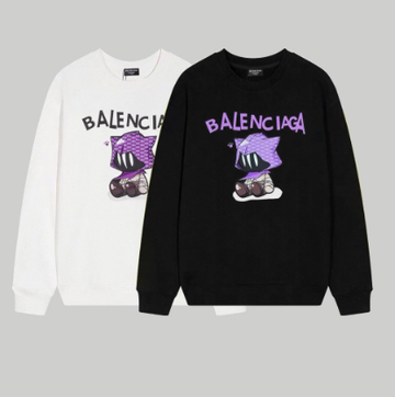 Balenciaga New Cartoon Print Crew Neck Sweatshirt