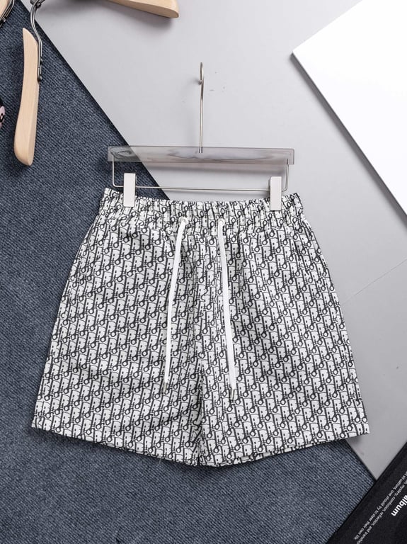 Dior White Oblique Print Swim Shorts