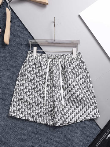 Dior White Oblique Print Swim Shorts