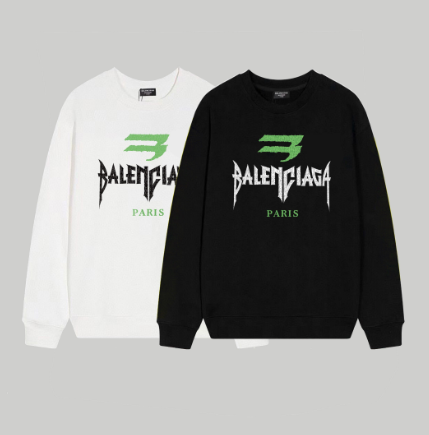 Balenciaga Ripped Letter Print Crew Neck Sweatshirt