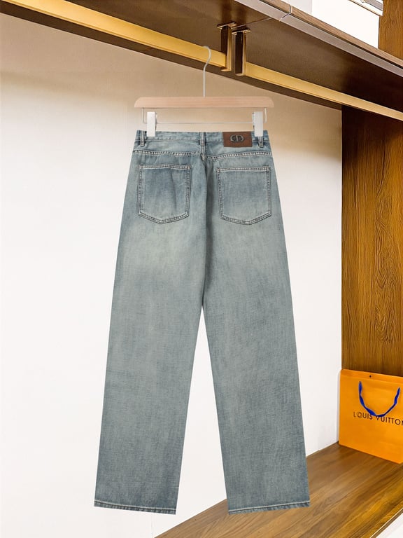 Dior Light Wash Wide-Leg Denim Jeans