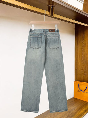Dior Light Wash Wide-Leg Denim Jeans