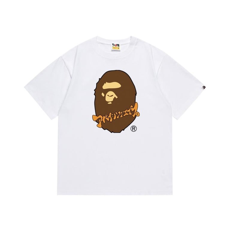 White BAPE T-Shirt with Graffiti Style Ape Head