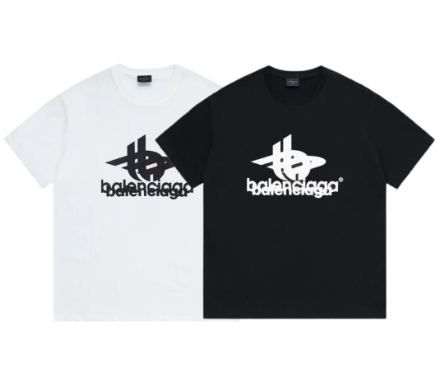 Balenciaga Double Logo Print Short-Sleeve