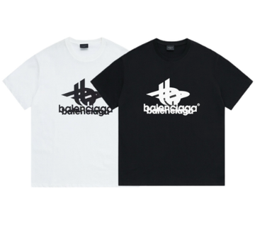Balenciaga Double Logo Print Short-Sleeve