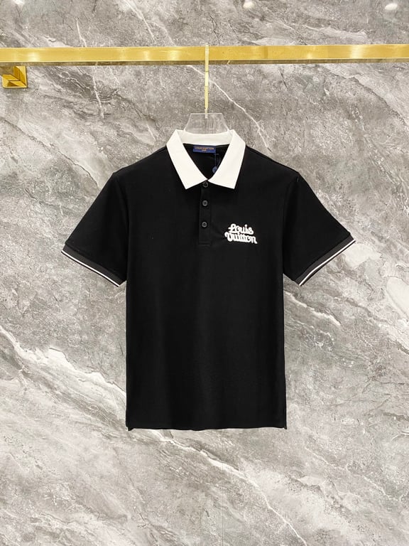 Louis Vuitton Slim Fit M-XXXL 2026 Spring/Summer Newest Jacquard Neckline PLO Short Sleeve
