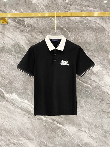 Louis Vuitton Slim Fit M-XXXL 2026 Spring/Summer Newest Jacquard Neckline PLO Short Sleeve