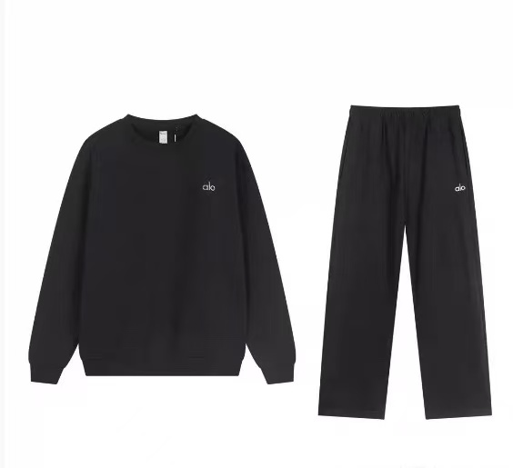 ALO Dark Gray Crew Neck Straight Suit