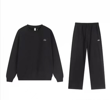 ALO Dark Gray Crew Neck Straight Suit