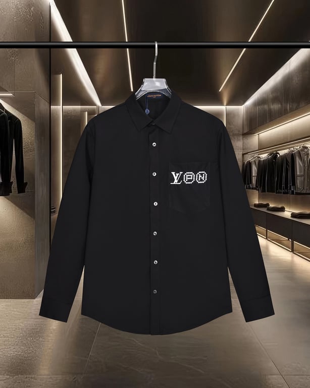 Louis Vuitton long-sleeved shirt with embroidered logo on the front and Nigo co-branded portrait embroidery on the back.