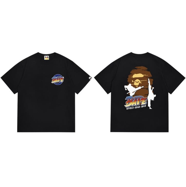 Black BAPE Karate "World Gone Mad" T-Shirt