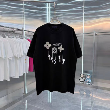 Louis Vuitton Spring/Summer New Crew Neck Short Sleeve T-Shirt, Super Comfortable to Wear, 3D Silicone Craftsmanship