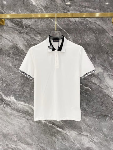 Louis Vuitton Slim Fit M-XXXL 2026 Spring/Summer Newest Jacquard Neckline PLO Short Sleeve