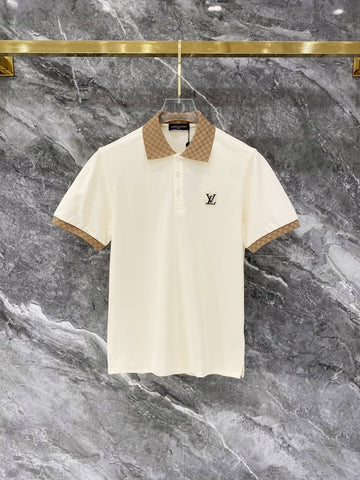 Louis Vuitton Slim Fit M-XXXL 2026 Spring/Summer Newest Jacquard Neckline PLO Short Sleeve