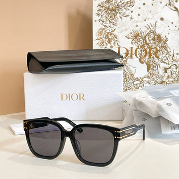 Dior Black Square Sunglasses with Gold Accents