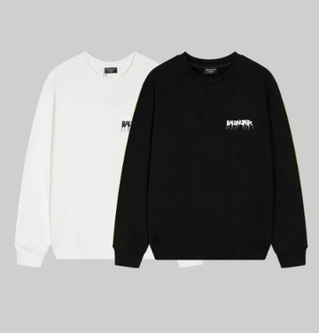 Balenciaga splatter-ink fluid letter p
rint crewneck sweatshirt
