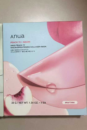 Peach 70 Niacin Brightening Collagen Mask-38G/NET WT 1.34OZ*4EA