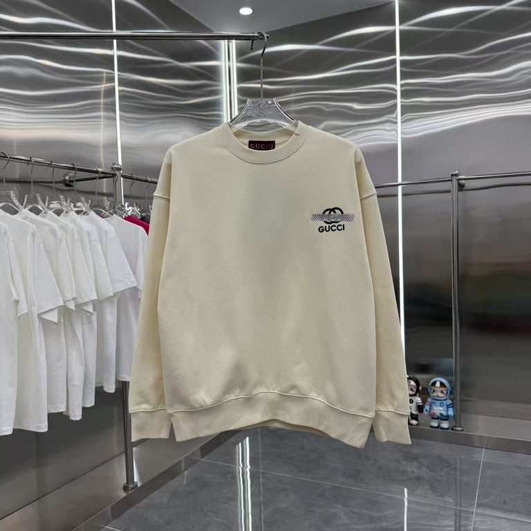 Gucci crew neck long-sleeved sweatshirt lettering mold + silicone craftsmanship
